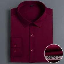 Мужские рубашки брендовые бамбуковые волокна с длинным рукавом Camisa social Solid однобортные белые черные облегающие мужские уличные рубашки l4x