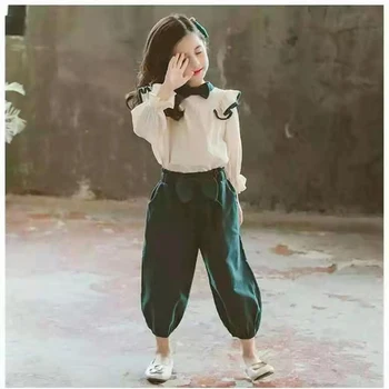 

Hot New Autumn Two Colors Long Sleeve Sweatshirt +Casual Pant 2 Pieces Set Child Girl Clothing Set For Girl 3 4 6 8 10 12 Yrs