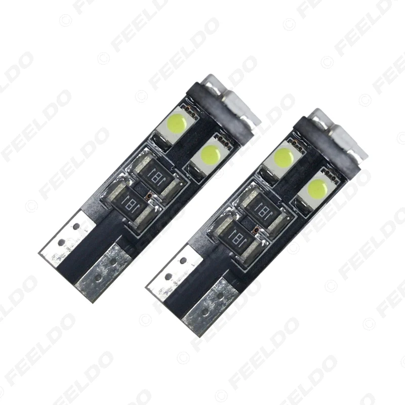 100 шт. автомобильный DC12V~ 14,5 V 6000~ 6500K белый 8SMD 3528 T10 клиновидный объектив светодиодный светильник лампа с CANbus светильник без ошибок