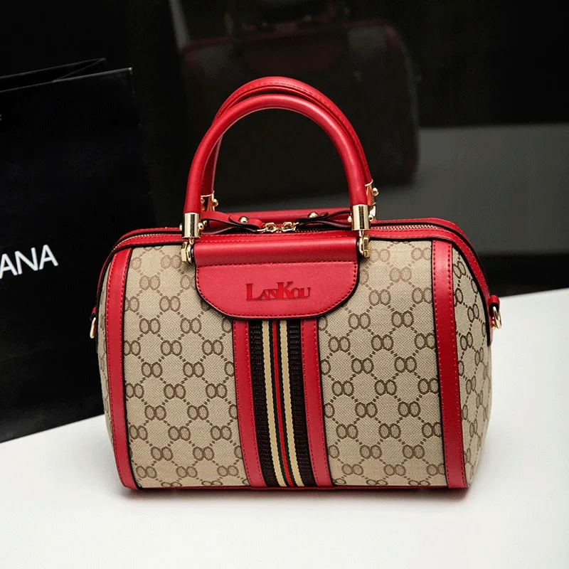 

2018 New Style Printed Boston Bag European And American Minimalist Versatile Messenger Bag Hand Pillow