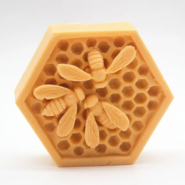 3D с Пчелой и сотами для ручной работы силиконовая мыло формы для сахарный шоколадный украшение из мастики для торта прессформы - Цвет: Темный хаки