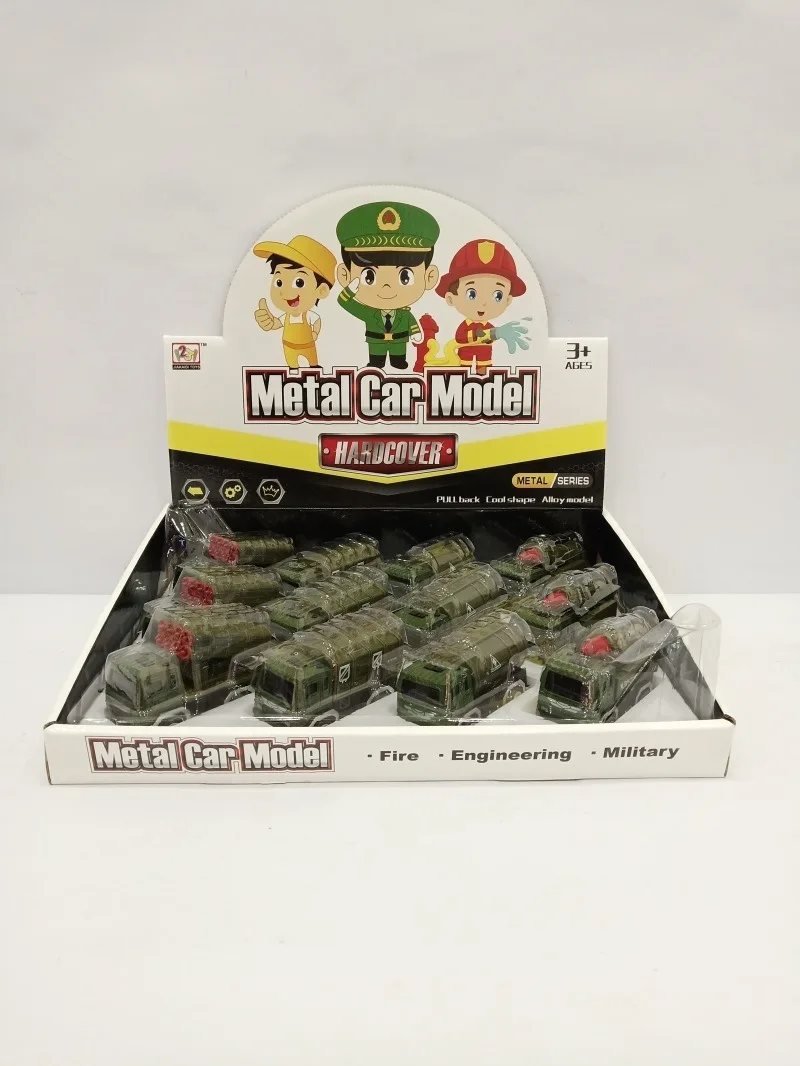 

Children'S Educational Model Pull Back Car Alloy Military Car Small Aircraft Model Engineering Vehicle Model Set