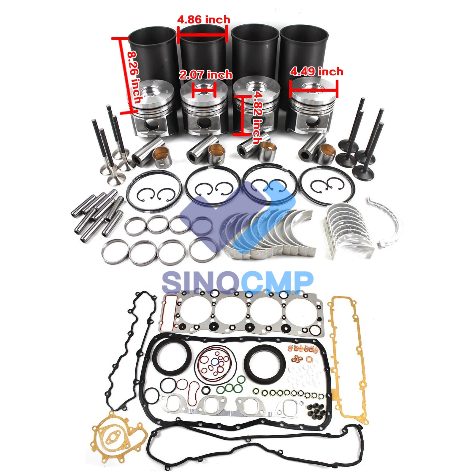 4HJ1 Engine Overhaul Rebuild Kit For Isuzu Truck Loader Forklift Engine Repiar Parts a300 s175 s185 s220 s300 loader engine parts oil pressure sensor 6697920 7321588