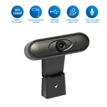 

Full HD 1080P HD Mini Computer With Microphones Webcam Rotatable Adjustable Camera For Live Broadcast Video Conference
