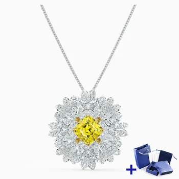 

Original SWA Necklace with Original Engraving ETERNAL FLOWER BROOCH Woman Jewelry Gift Wedding Party Jewelry Free Shipping