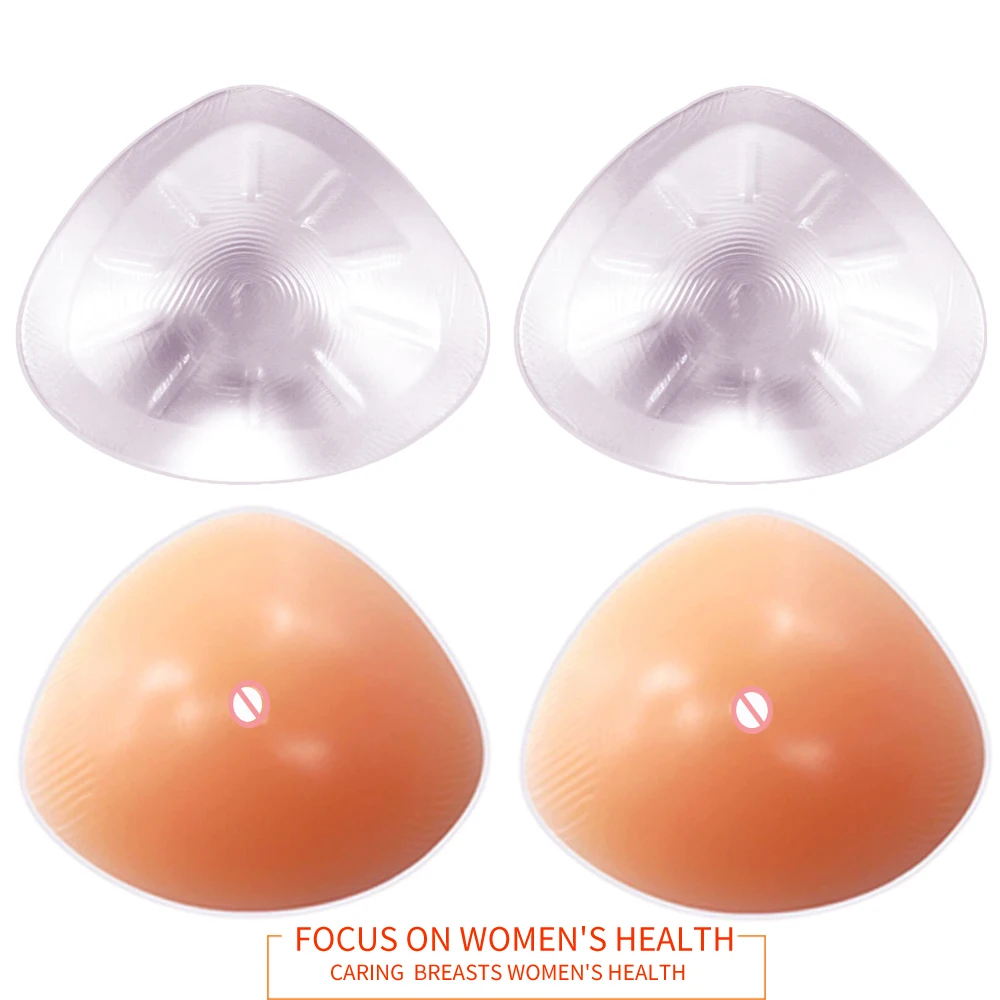

Artificial Silicone Breast Forms Triangle False Breasts For Postoperative Crossdresser Pair Breasts Chest Special Protection