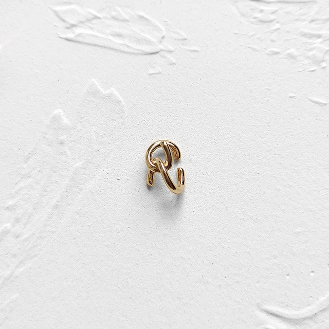 Peri'sBox 2 Designs Twisted Rope Clip Earrings without Piercing U Shape Geometric Earrings Clips Crossed Minimalist Ear Cuff Hot Rope 1 piece Gold