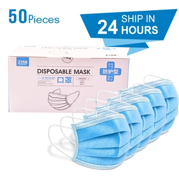 

Fast delivery Hot Sale 3-layer mask 10/30/50/100/200pcs Face Mouth Masks Non Woven Disposable Anti-Dust Masks Earloops Masks