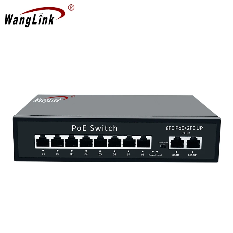 Wanglink POE коммутатор 100 м/1000 м 4/8/16 порт + 2 порта Uplink сетевой Ap/cctv камера