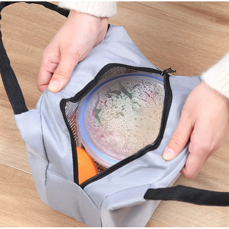 Однотонная женская сумка для обеда, 1 шт., водонепроницаемая сумка для еды Bento, термоизолированная сумка для обеда, сумка-холодильник, сумка для обеда Bento