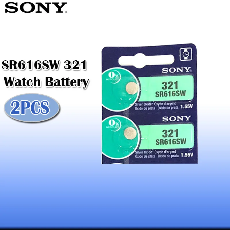 Батарейка для часов Sony 100% SR616SW 2 шт./лот 321 оригинальная из оксида серебра SR616