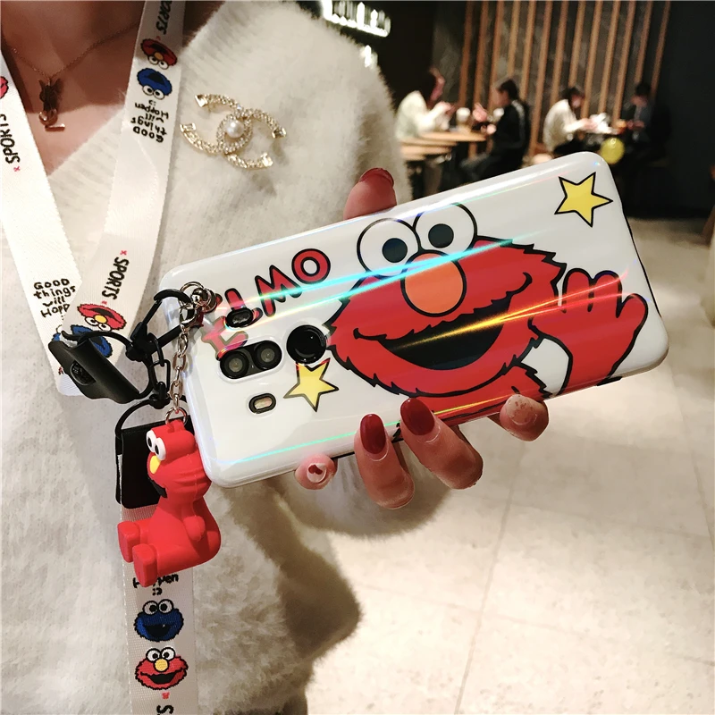 2 Чехол Sam S9 plus с изображением печенья, милый чехол с изображением улицы Сезам для samsung Galaxy S10 lite S8 S8plus Note 8 note9, чехол с мультипликационным принтом+ ремешок - Цвет: 2