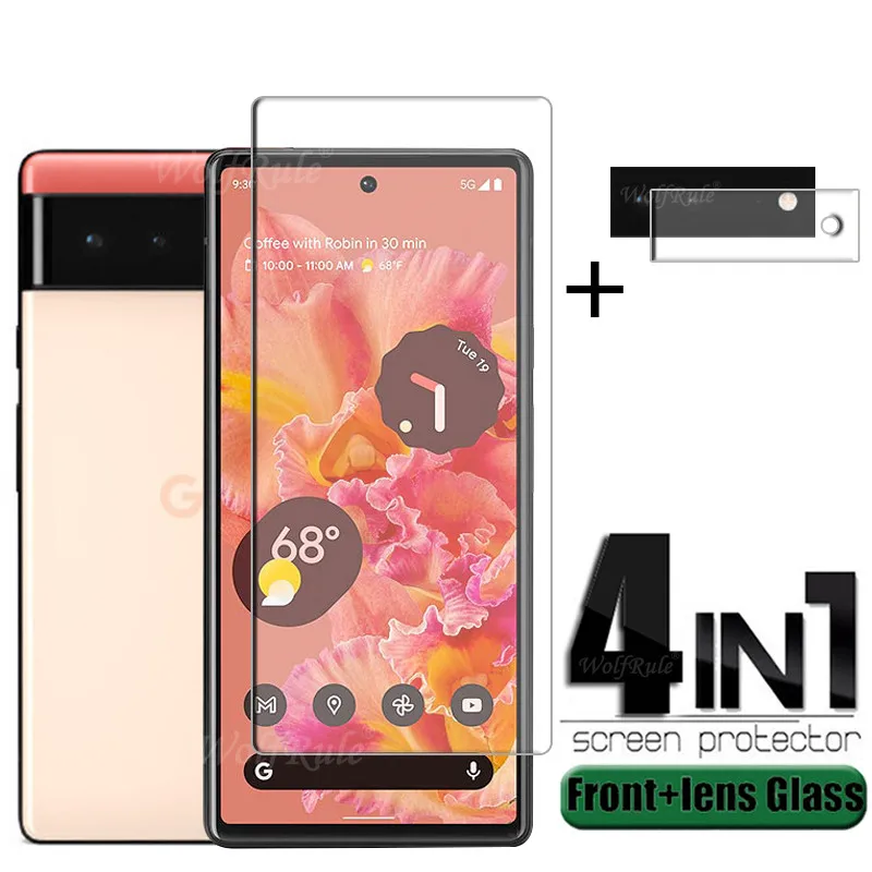 

4-in-1 For Google Pixel 6 Glass For Pixel 6 Glass Phone Film 9H Transparent Screen Protector For Google Pixel 6 Tempered Glass