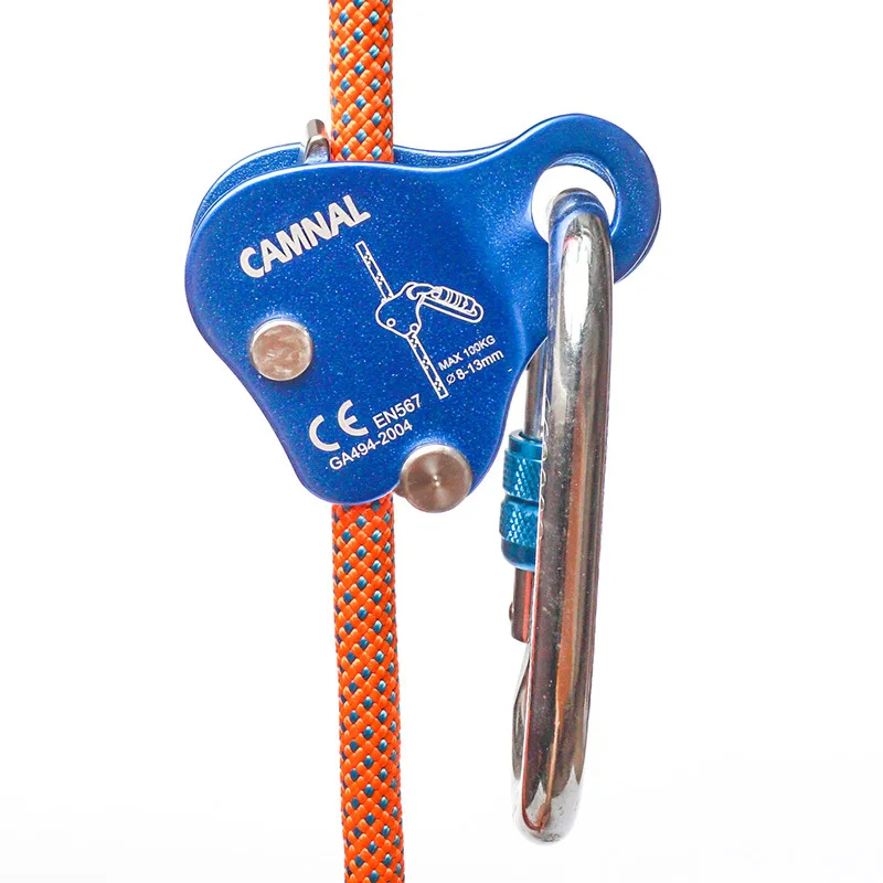 Dispositivo De Agarre Para Cuerda De Escalada – Bloqueo Automático, Aluminio Aviación, Hasta 100 Kg