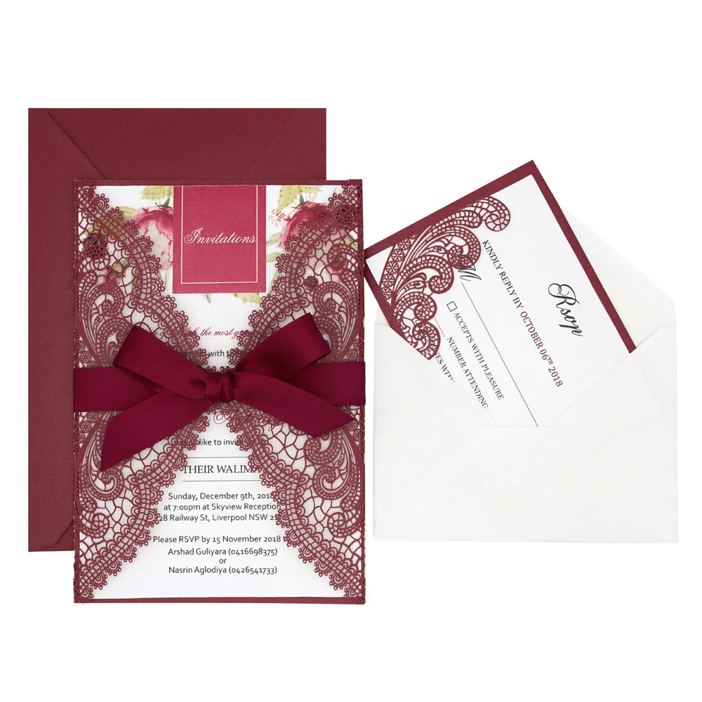 Burgundy Wedding Invitation