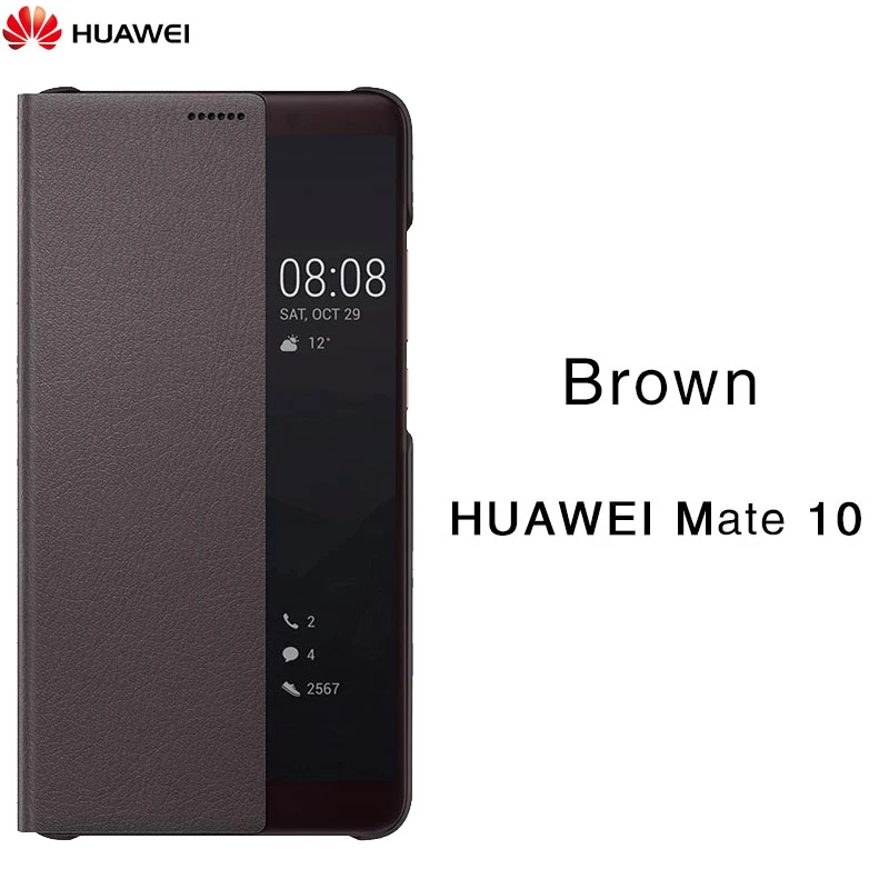 cute phone cases huawei New Original 100% Official HUAWEI Mate 10 Pro Case  Mirror Smart View Window Leather Flip Huawei Mate 10 Protection Cover cute huawei phone cases Cases For Huawei