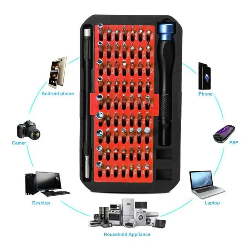 76 шт. Прецизионная отвертка, набор мобильных телефонов, компьютерный набор инструментов для обслуживания, набор инструментов для ремонта, отвертка для телефонов, компьютера