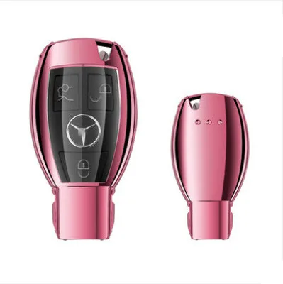 For mercedes key cover CLA GLA GLC GLE GLK CLS SLK AMG alarm cover TUP shell protection car remote control cover key case - Название цвета: Розовый