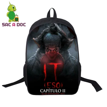 

Mochila IT Horror Movie Clown Backpack School Bags for Teenage Girls Boys Cartoon Laptop Backpack Women Men Travel Shoulder Bags