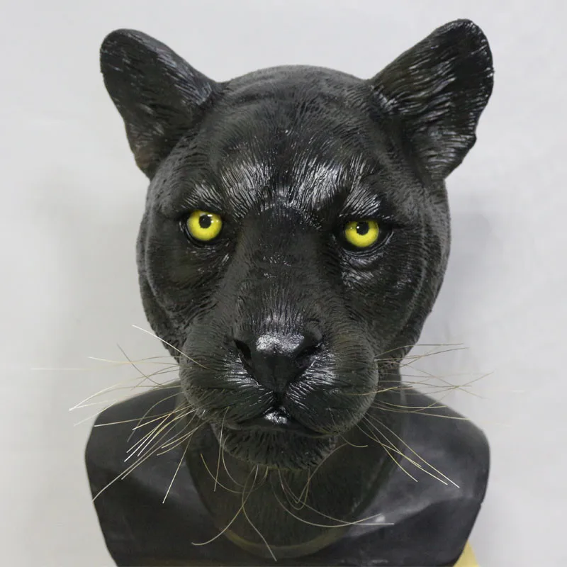 

2020 Top Selling Lively Leopard Panther Animal Latex Mask For Halloween Costumes Party Cosplay Decoration