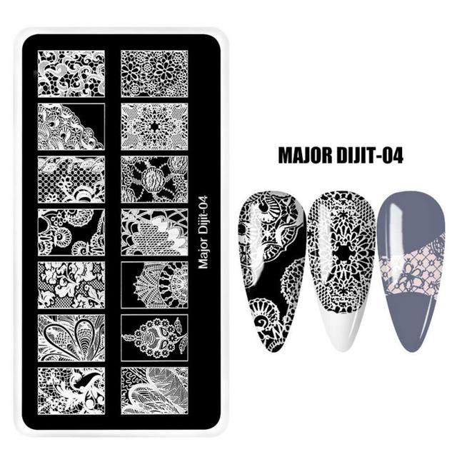 irregular shape Nail Stamping Plates Skull Template Dot Point Image Printing Stencil Nail print template Manicuring Tool