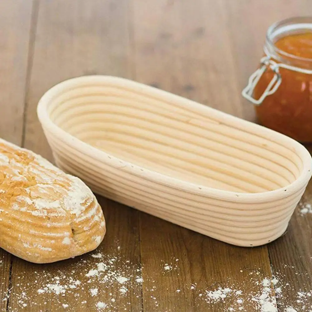 

Rectangular European Style Bread Fermented Baskets Retro Food Rattan Storage Case Health Home Desktop Fruit Vegetable Organizer