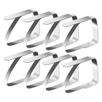 

WSFS Hot 8 Pcs Stainless Steel Tablecloth Clip Tablecloth Clip Adjustable Anti-Skid Fixed Clip Table Cloth Tablecloth Holder
