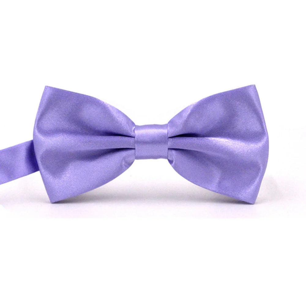 Lavender Одноцветный двухслойный галстук-бабочка для мужчин и мальчиков, мужской модный деловой Свадебный галстук-бабочка, подходит для мужчин, аксессуары для рубашки - Цвет: Lavender