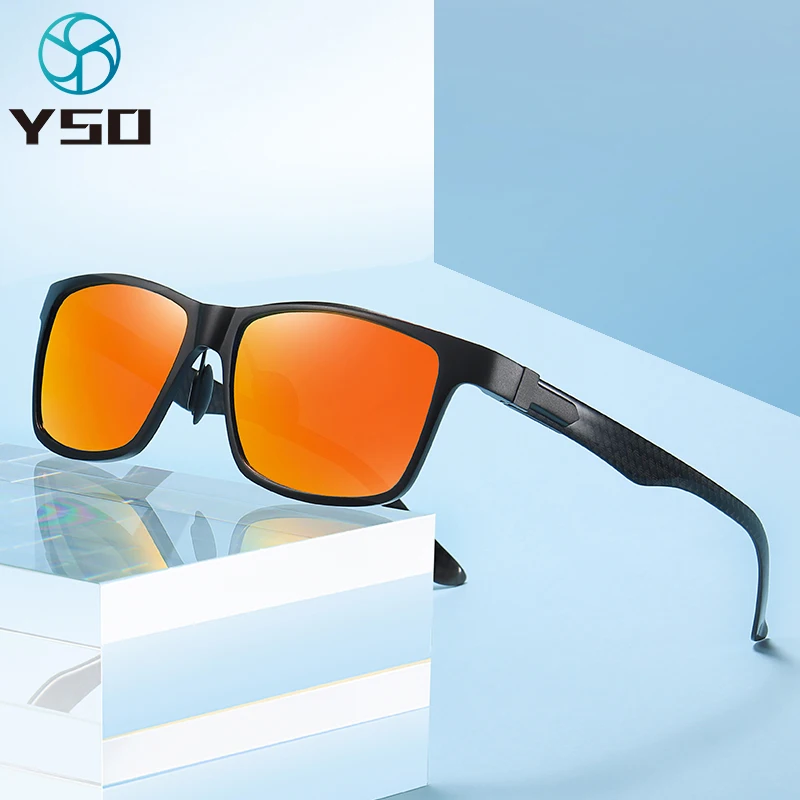 

YSO Brand Polarized Men Sunglasses For Car Driving Aluminium Carbon Fiber Frame Sunglasses UV400 Protection Man Glasses 8008