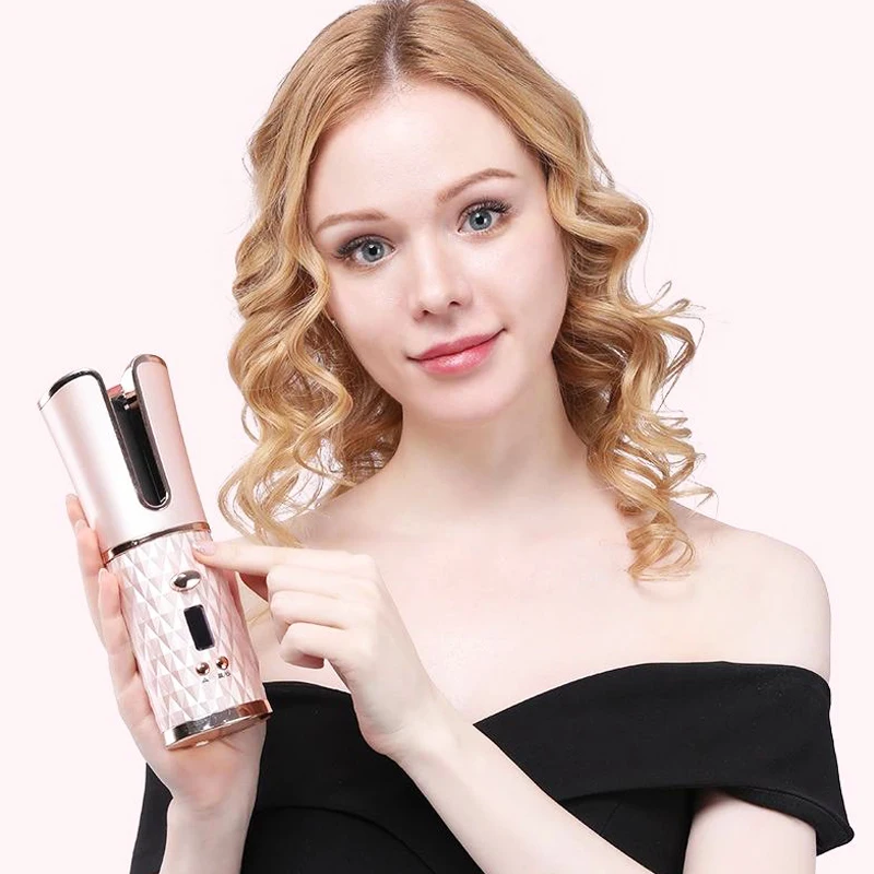 Curler de cabelo automático sem fio ferro