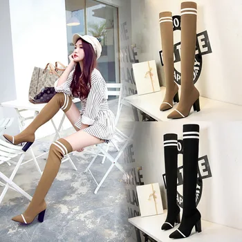 

Trend Thin With High With Sharp Wool Sexy Thin Overknee Boots
