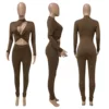 brown jumpsuit