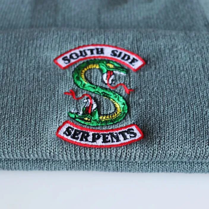 Ханука "South Side serpents" вышивка вязаный Кепки Косплэй череп Кепки шапка зимняя теплая шапочка Кепки Для женщин Для мужчин унисекс, рождественский подарок