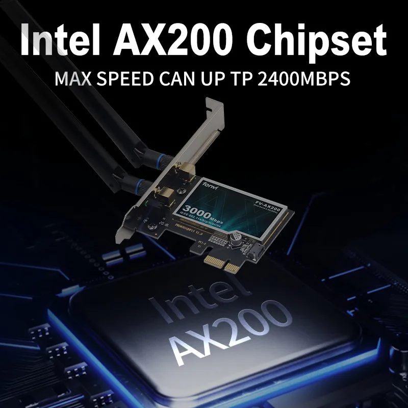 Wi Fi адаптер Intel AX200 2974 Мбит/с 5 0 ГГц/5 ГГц|Сетевые карты| |