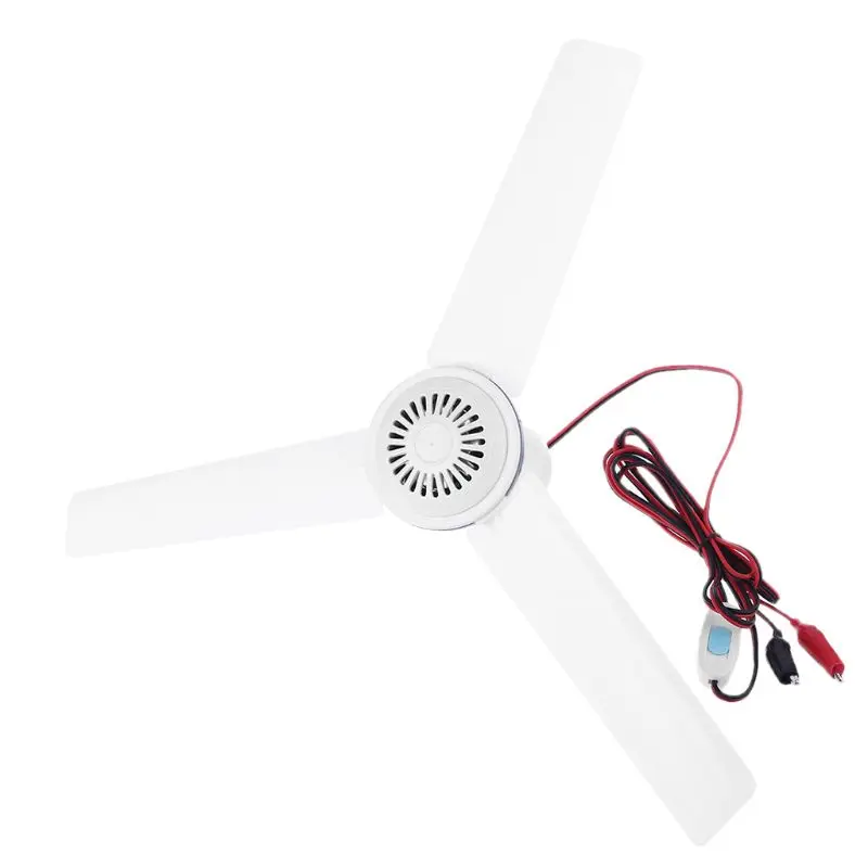 12V 24V Ceiling Fan Camping Tent Silent Hanging Cooling Fan for Outdoor Home Bed
