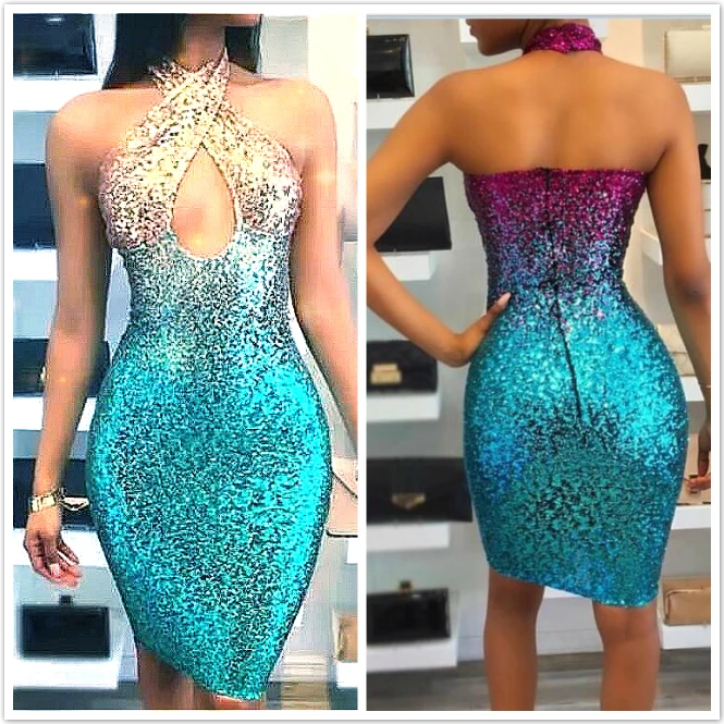 

halter fairy tale Sexy Sequin Dress Spring And Summer Sleeveless Fashion Halter Backless Dresses Evening Party Dress Vestidos