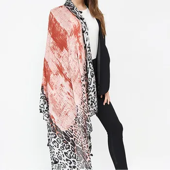 

Fashion Leopard Scarf For Women Foulard Femme Patchwork Office Ladies Autumn Winter Scarves Woman Tassel Woman Scarves For Neck