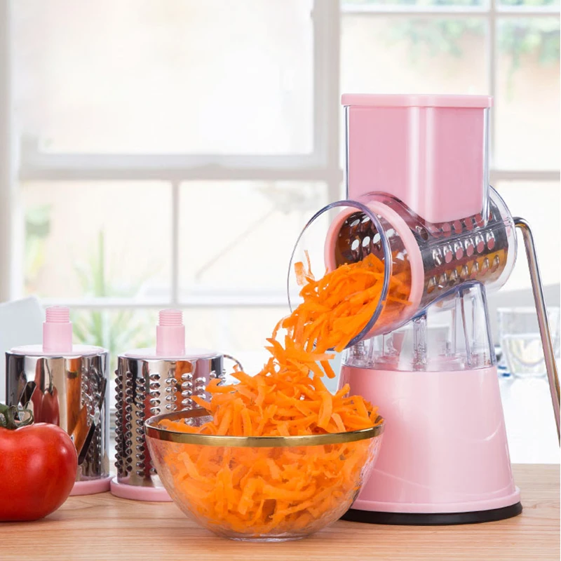 Kaufen TTLIFE Gemüse Cutter Runde Mandoline Slicer Kartoffel Karotte Reibe Slicer mit 3 Edelstahl Chopper Klingen Küche Werkzeug