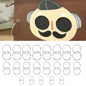 

50PCS DIY Metal Round Edged Flat Split Circular Ring Clips for Car Home Keys Album Book Binding Rings Office Binding Supplies