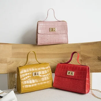 

Summer New Crocodile Pattern Women Shoulder Bag 2020 New Wave Chain Fashion Wild Messenger Bag Portable Small Square Bags