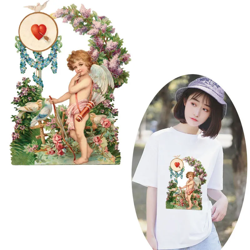 Angel hot-stamped cloth patch with Chaozhou brand Class A over-pollen printing patchs applications Clothing | Аксессуары для
