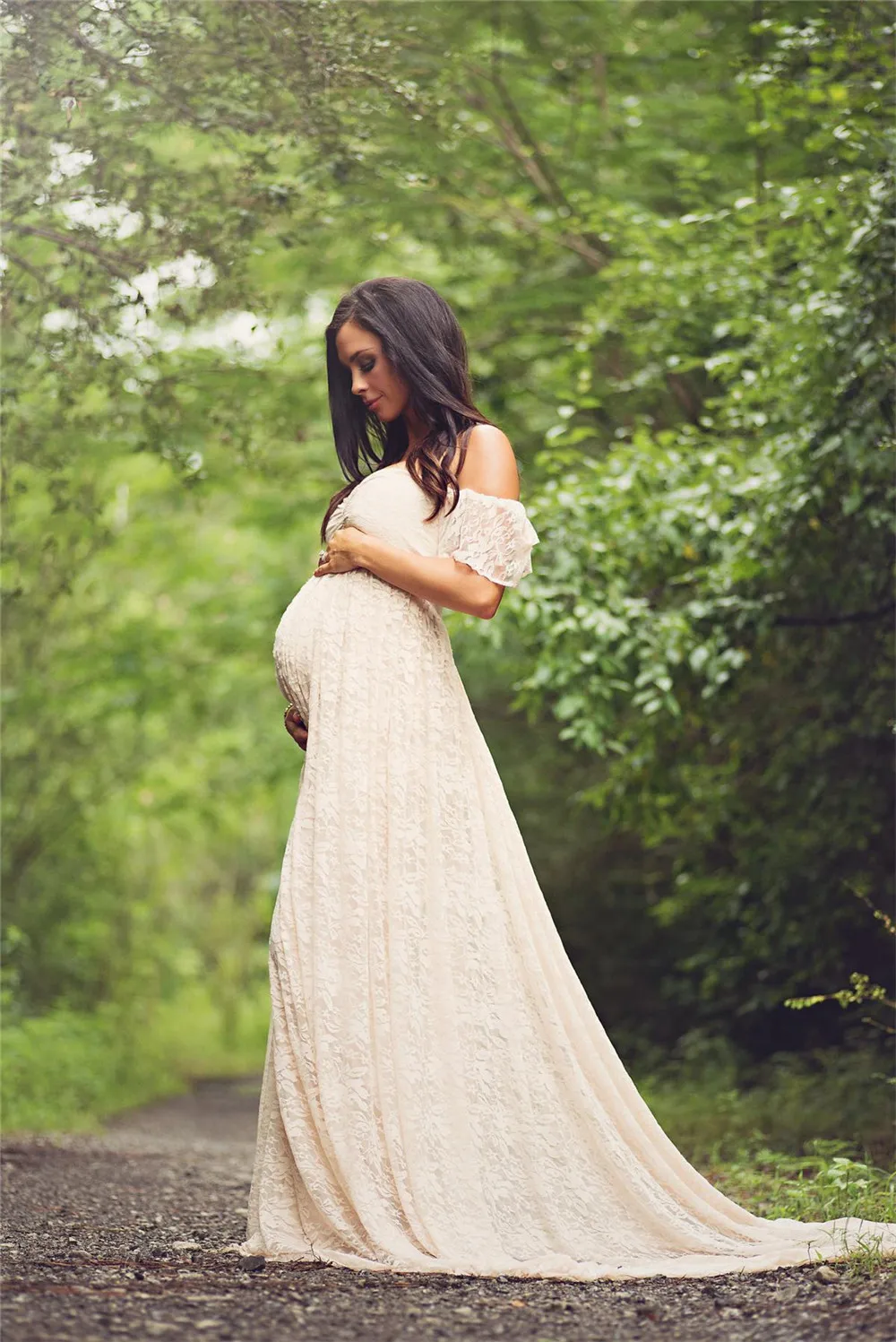 New Lace Maternity Dresses Elegence Pregnancy Dress Photography Long Pregnant Women Maxi Gown For Baby Shower Photo Shoots Props (10)