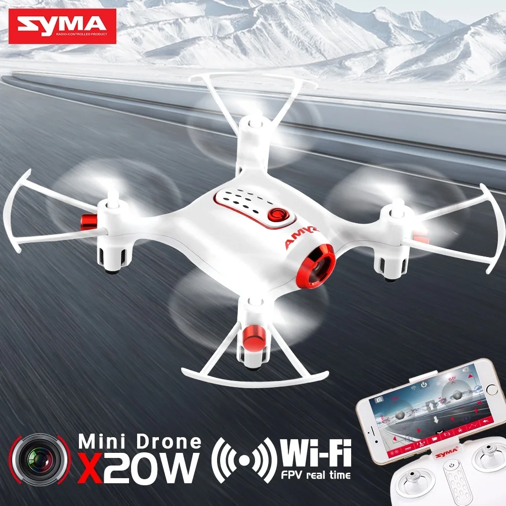 Мини Дрон SYMA X20W Квадрокоптер 2 4G 4CH 6 aixs Gyro с FPV в режиме реального времени