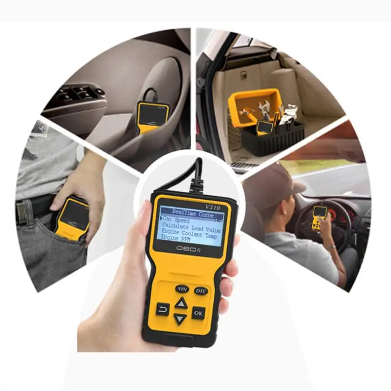 V310 OBDII 9 V-16 V 16 Pin мульти-языки ручной Универсальный Автомобильный Диагностический Сканер Поддержка очистить код ошибки