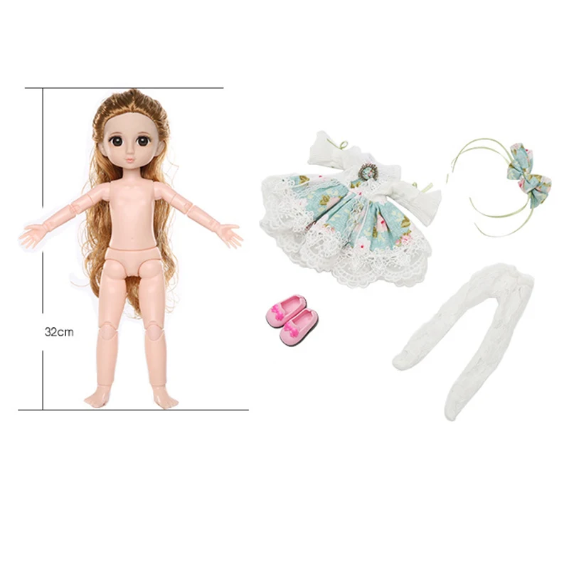 32 см BJD кукла 1/6 с цветочной юбкой в стиле кантри аксессуары для одежды 22 подвижных