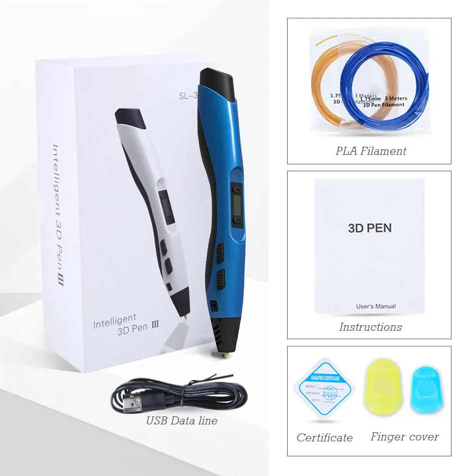 Gifts For Children 3D Printing Pens Support 1.75mm PLA/PLC/ABS Filament Digital 3D Drawing Pen For Kid & Adult DIY Gift 3d printing pen