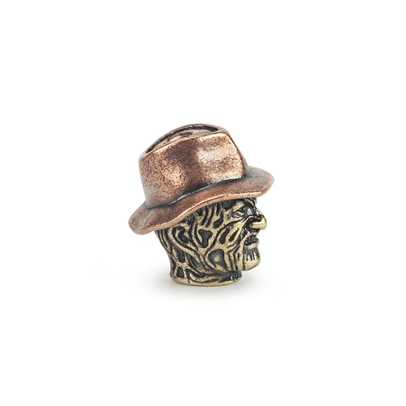 Paracord Keychain 1pcs Vintage Hat Brass Knife Beads Umbrella Rope Pendant Key Chain Copper Paracord Bead