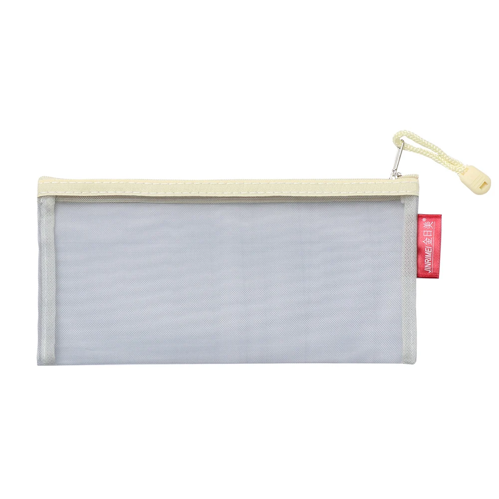 1PC Simple Transparent Mesh Pencil Case Office Student Pencil Cases Nylon Estuche School Supplies Pen Box School Stationery Case