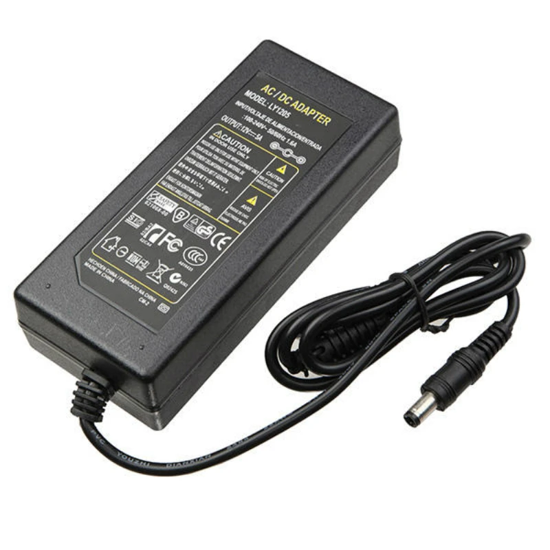 AC 100-240V к DC 12V 5A 60W адаптер питания для светодиодной ленты светильник