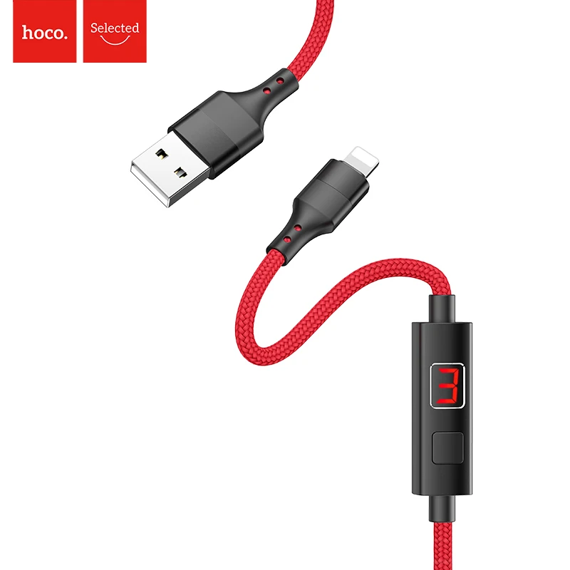 

HOCO usb cable for iphone cable 11 Pro X XS XS Max XR 8 7 ipad pro on-screen Timing display charging fast charge phone charger